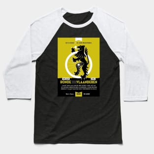 Ronde Van Vlaanderen Tour of Flanders Lion on Wheel Print Baseball T-Shirt